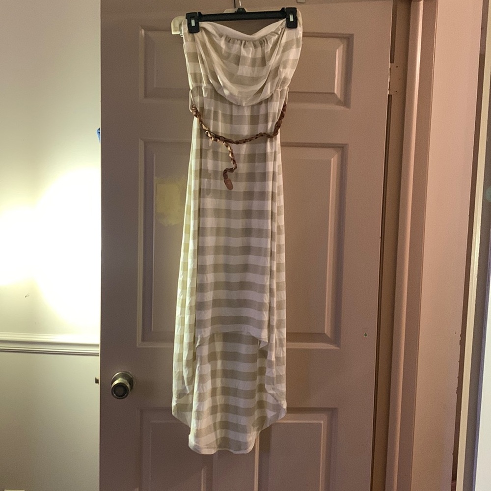 Hi/low strapless dress